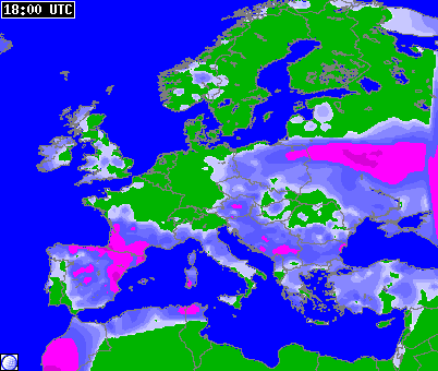 current Precipitation 72 hours Europe